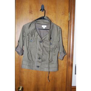LOFT OLIVE GREEN SHORT JACKET WOMENS SIZE SMALL
